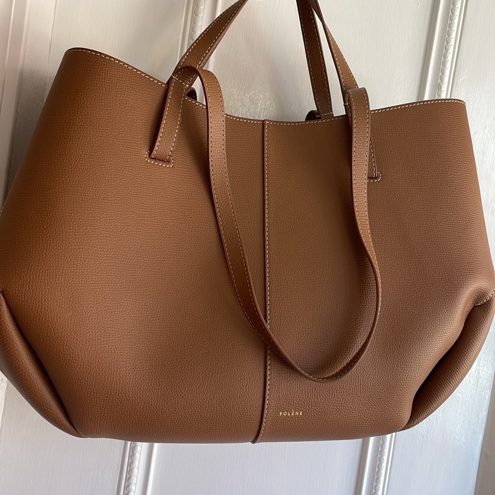 Polene Cyme Large Leather Tote Bag